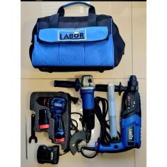 Labor 3 Parça Akülü Kombo Set (Vidalama, Hilti, Taşlama)